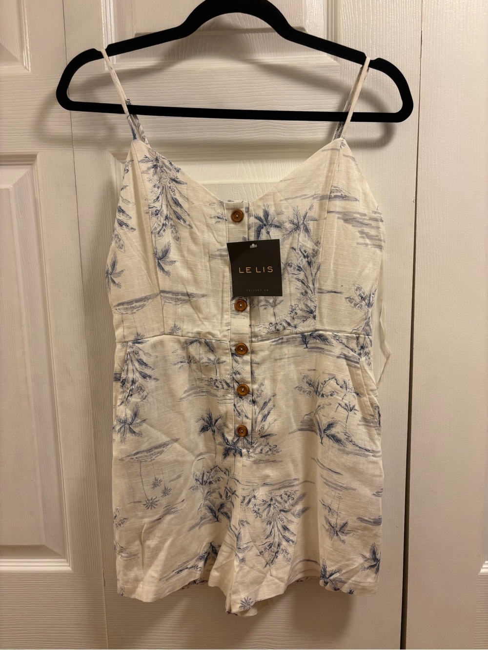 Le Lis Collection Tropical Linen Romper (Style# YM8781) | Small NWT